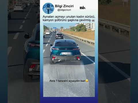 Aynaları Açmadan Araba Kullanan Kadın Sürücüyü Görünce Şaşkına Dönen Adam👀😅