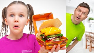 Real Food vs Magic Socks: Funny Surprise for Dad