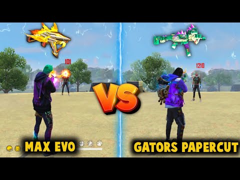 MAX EVO UMP VS UMP - GATORS PAPERCUT DAMAGE ABILITY TEST | BEST UMP SKIN - GARENA FREE FIRE