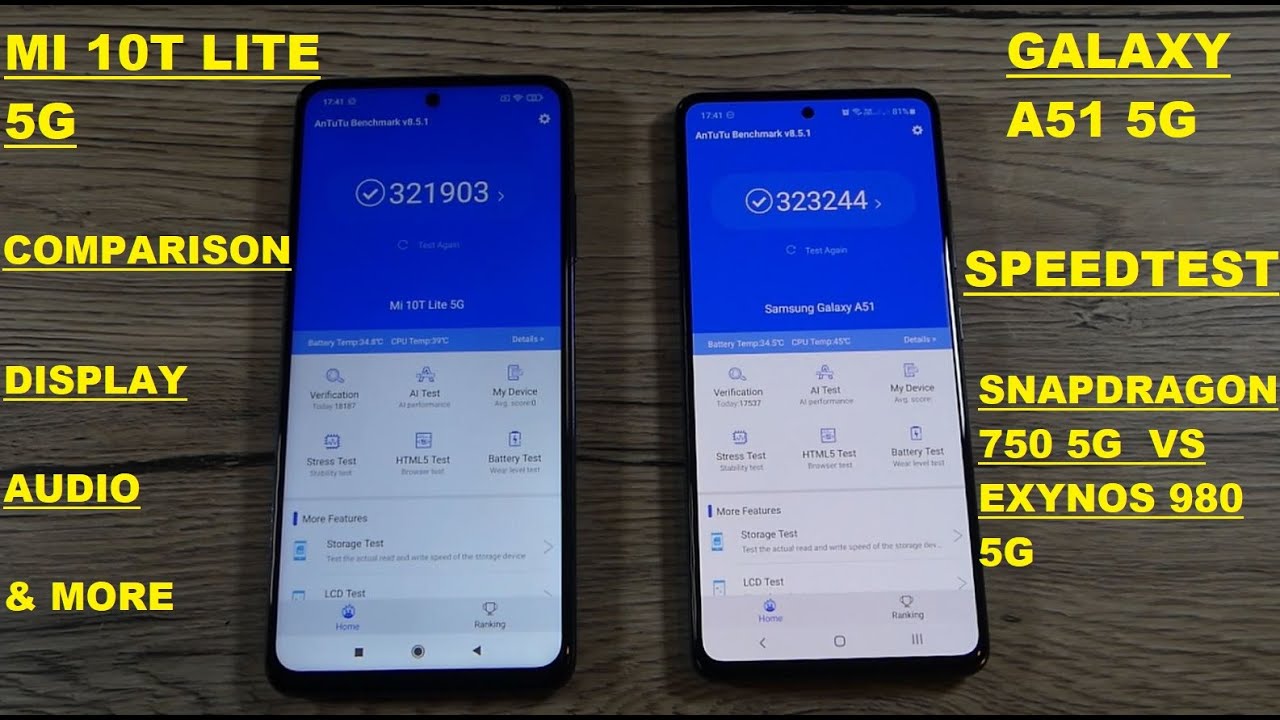 MI 10T LITE 5G vs GALAXY A51 5G - COMPARISON AND SPEEDTEST! Snapdragon 750 5G & Exynos 980 5G!!