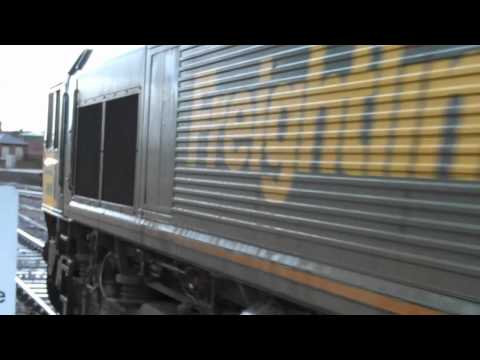 Freightliner 66 departs Derby with a thumbs up from the driver!