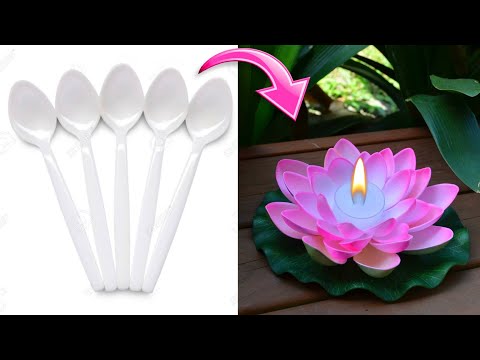 Diya Decoration From Plastic Spoon • diya decoration ideas 2021 • diya decoration competition diwali