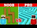 NOOB vs PRO: GIANT MAZE BUILD CHALLENGE! (Minecraft)