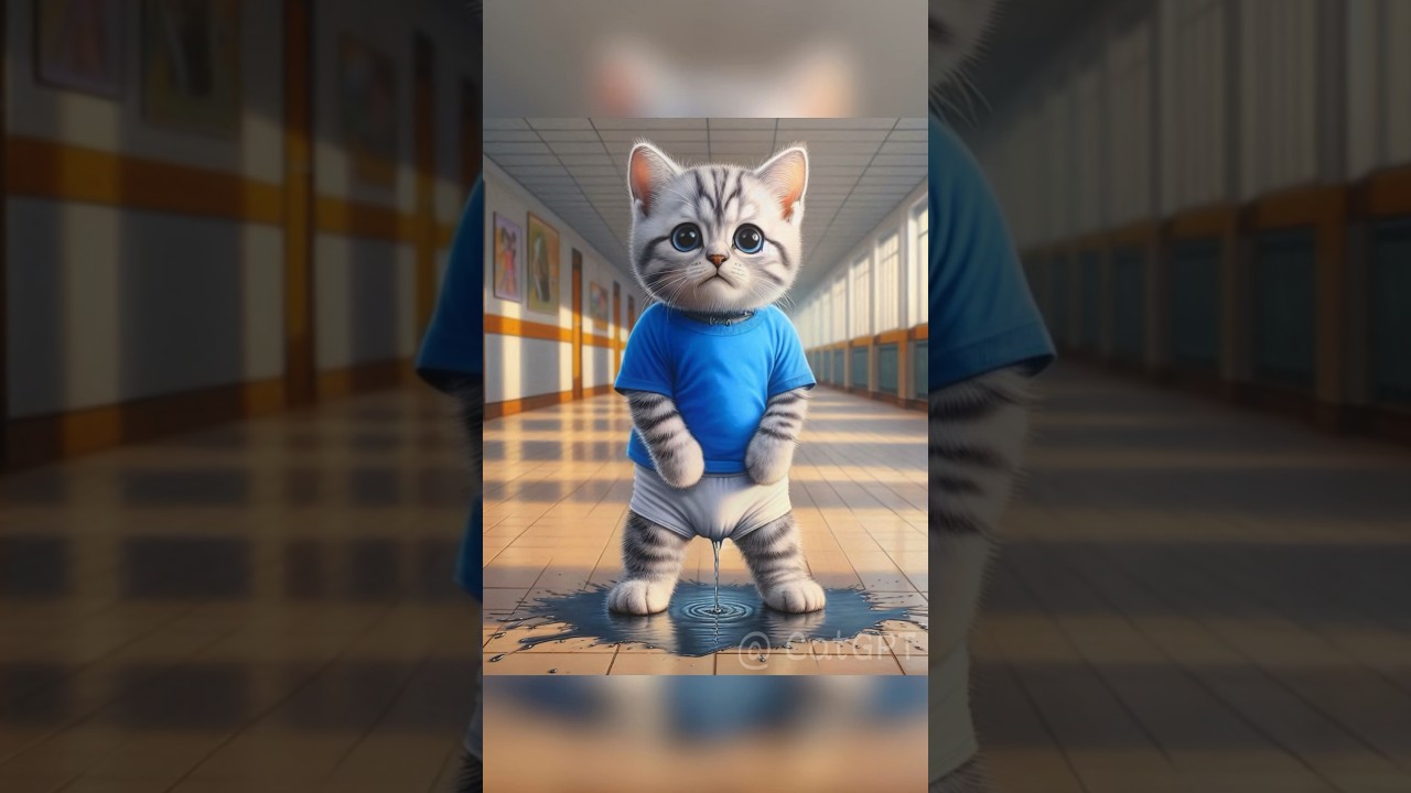 Kitten got their revenge on their classmates. #cat #kitten #cute #funny #catstory #ai #aicat