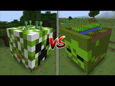 MC Naveed - Minecraft - Minecraft CREEPER HOUSE VS ZOMBIE HOUSE MOD / WHICH MOB IS BETTER TO MAKE A HOUSE !! Minecraft