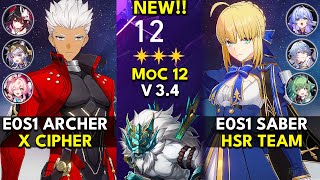 Download lagu E0S1 Archer & E0S1 Saber | Memory of Chaos Floor 12 3 Stars | Honkai: Star Rail 3.4 mp3