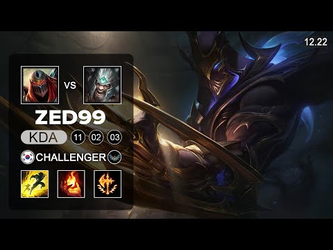 ZED99 Zed vs Tryndamere Mid - KR Challegner - Patch 12.22 Season 12