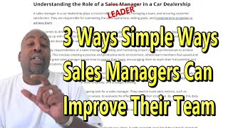 How Sales Managers in the Automotive Industry Can Improve Their Team