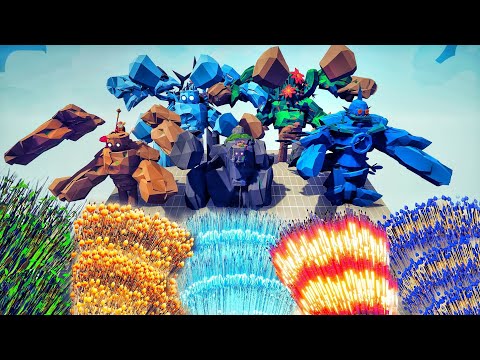 GOLEM ARMY vs 5x EVERY GOD - Totally Accurate Battle Simulator TABS