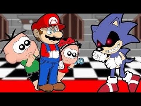 mixtoon reup "Mônica e Cebolinha em Mario Bros VS Sonic EXE - Desenho Animado"