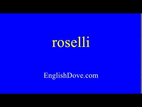 How to pronounce roselli in American English.