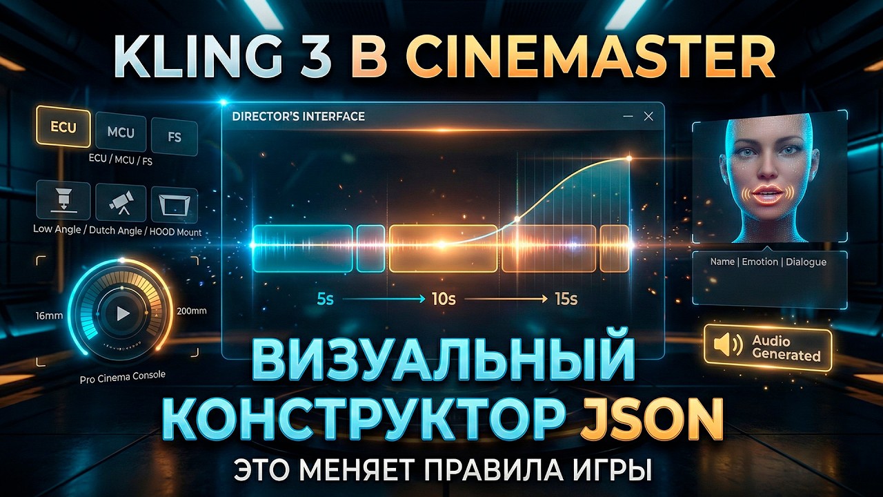 Управляем Kling 3 как профи! Визуальный конструктор JSON для Kling 3! Обзор нового мо?