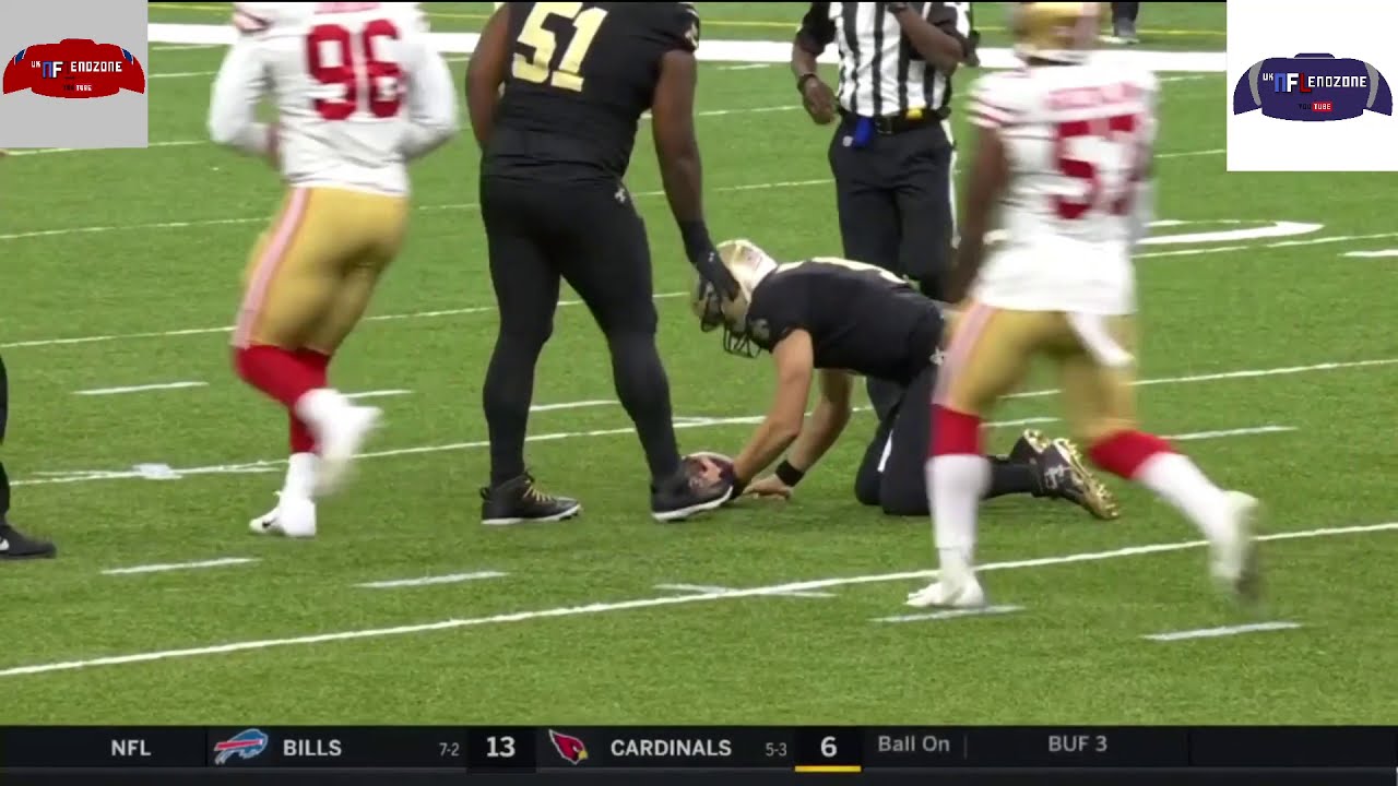 NFL Drew Brees - 3 fractured ribs and a collapsed lung NFL Saints QB [2020 Season]