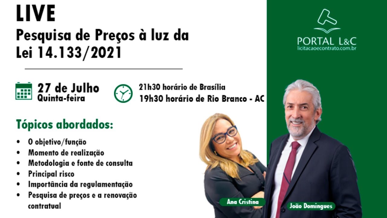 LIVE - Pesquisa de Preços à luz da Lei nº 14.133/2021
