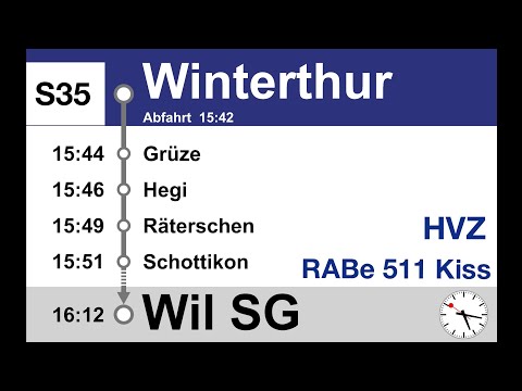 ZVV announcements, S35 (Winterthur-Wil SG) | Peak hours | RABe 511 | Since 2024