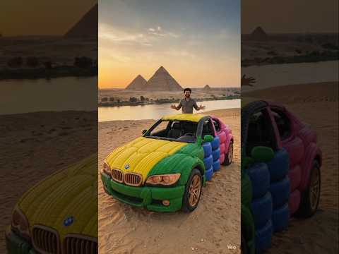 مجسم سيارة BMW من الكاوتش #اكسبلور #ترند #التحف #automobile #tiresculpture