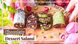 DESSERT SALAMI: easy vegan dessert recipes NO BAKE / Vegan Food Gift Ideas | Healthy Valentines Day