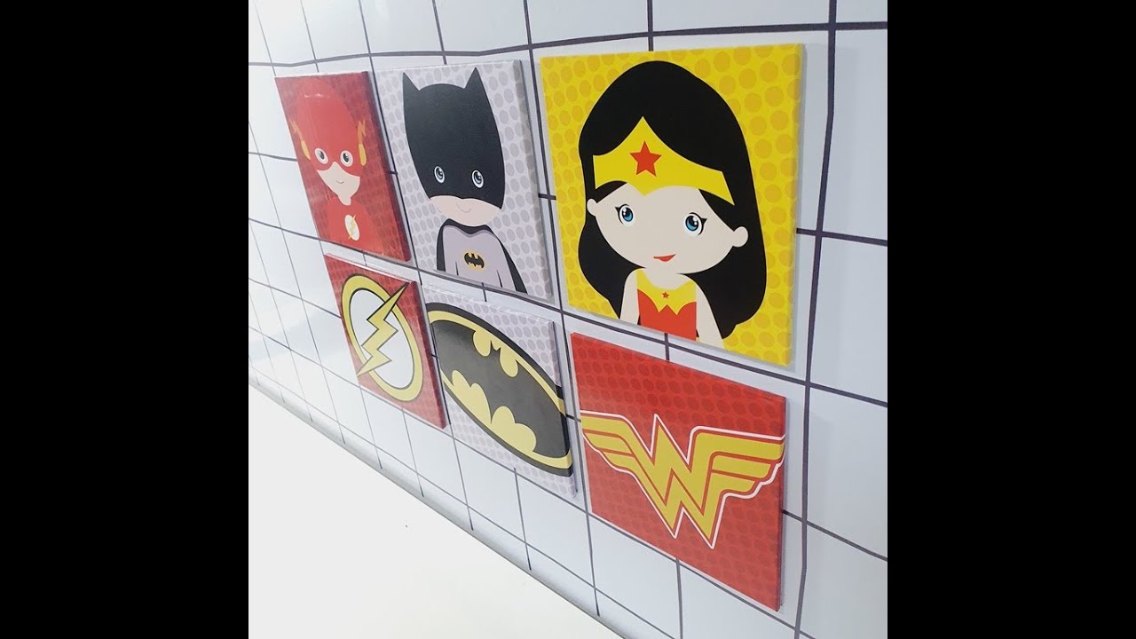 Vídeo de 04 Quadros heróis Cute
