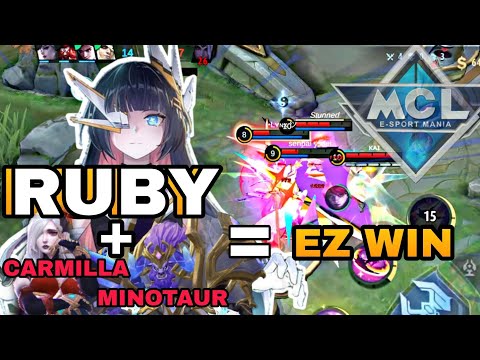 RUBY BEST TEAM COMBO | RUBY BEST BUILD 2023 | RUBY + CARMILLA + MINOTAUR = EZ WIN | MOBILE LEGENDS