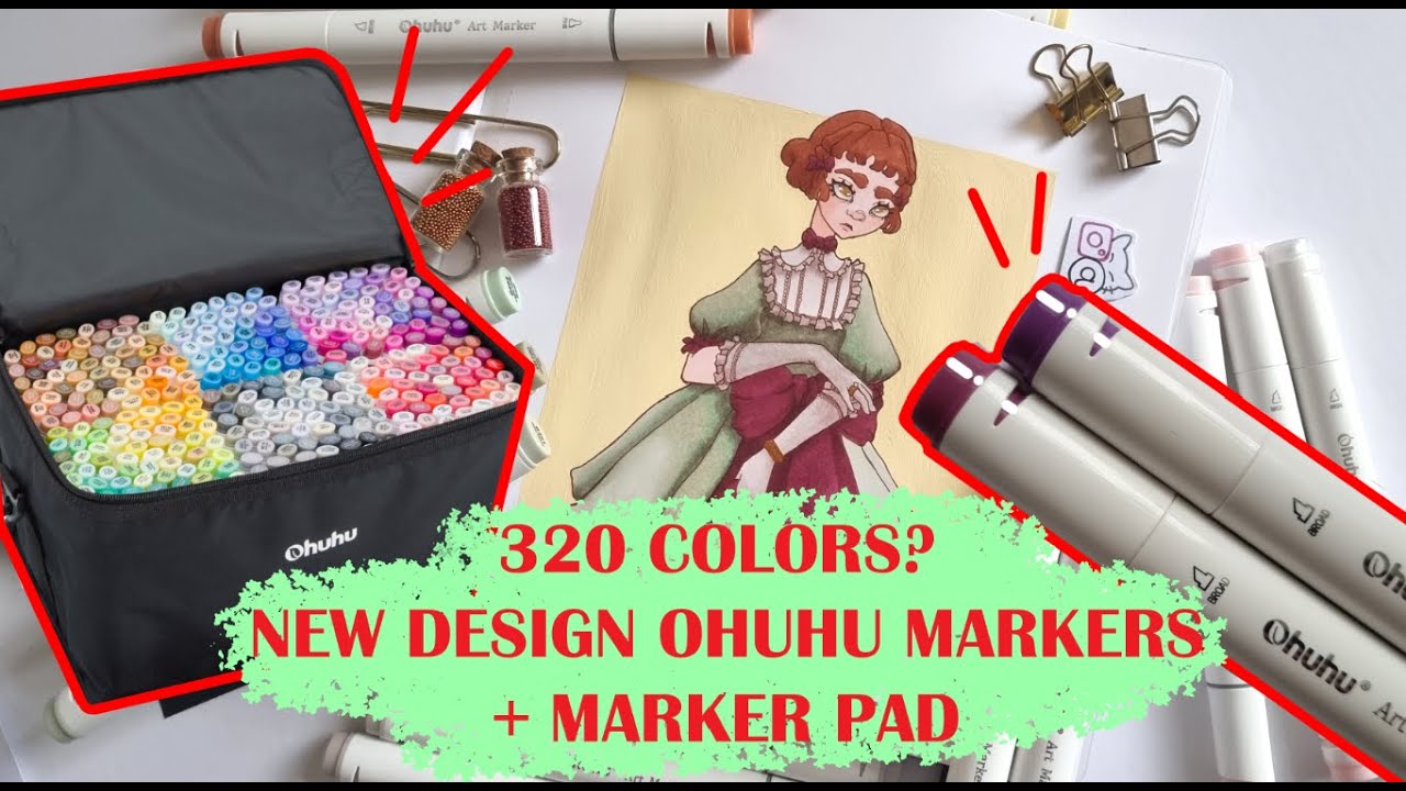 NEW OHUHU MARKERS - 320 colors in total + Marker Pad Review