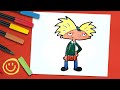 HOW TO DRAW HEY ARNOLD КАК НАРИСОВАТЬ АРНОЛЬДА