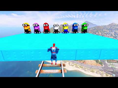 GTA 5 Epic Water Ragdolls Spiderman vs Minions Funny Jumps ep.01