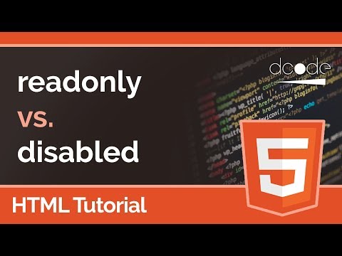 Difference between readonly and disabled HTML Tutorial