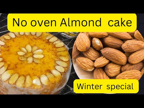Almond cake||No oven cake||winter special dry Almond cake banane ka tarika@HAFSASKITCHEN