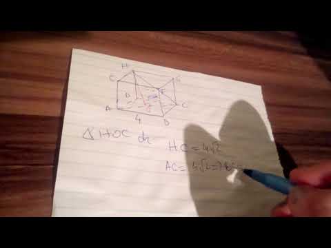 fie cubul a b c d e f g Calculați distanța de la punctul H la diagonala AC