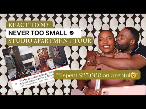 Reacting To My Never Too Small Studio Apartment Tour | small eclectic apt. in Washington, DC!