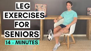 Leg Exercises For Stronger legs - Seniors (14 Minutes) | Seated & Standing Leg Workout Beginner
