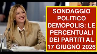 SONDAGGIO POLITICO DEMOPOLIS: LE PERCENTUALI DEI PARTITI AL 17 GIUGNO 2026