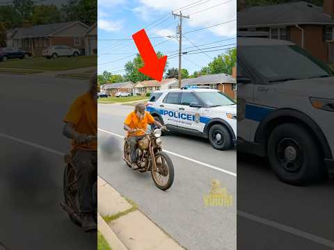 An Officer Replaces An Old Broken Motorcycle #shorts #kindness