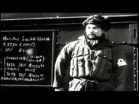 Air operations on Japanese aircraft carrier Zuikaku, during World War II. HD Stock Footage