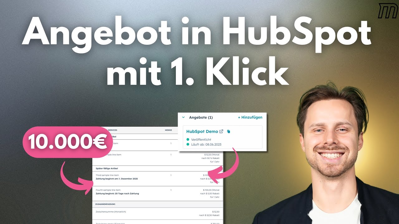 HubSpot Angebot erstellen: Quotes, Vorlagen & Zahlungsoptionen einrichten
