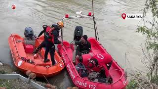 Sakarya Nehri'ne Düşen Çocuğu Arama Çalışmaları Havadan Görüntülendi
