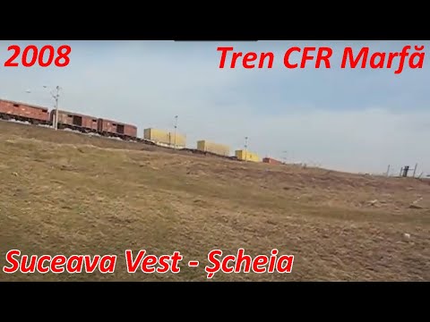 Marfar CFR Marfa cu vagoane Gbs la Suceava langa Scheia [Februarie, 2008]