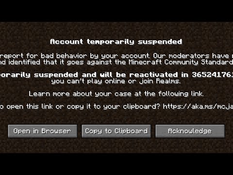 I have been banned from Minecraft.