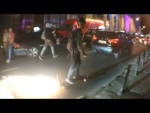 JAZDA NA ODRZUTOWEJ DESCE po Mazowieckiej o 02:00 w nocy