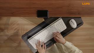 Clamp-On Sit-Stand Keyboard Tray with Wrist Rest & Storage Drawer | KBT11 Series | LUMI