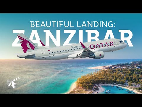 Beautiful landing in Zanzibar, Tanzania (4K)