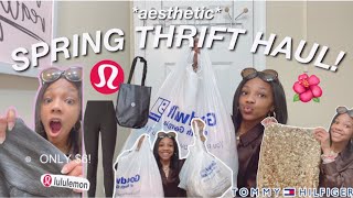 🌸SPRING THRIFT HAUL:LULULEMON FOR $6, GOSSIP GIRL AESTHETIC CLOTHES, TOMMY HILFIGER SWEATER, & MORE!