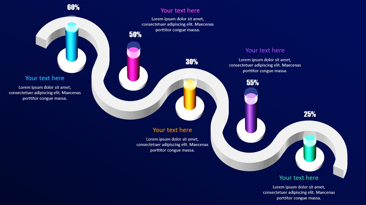 Create 5 Steps Circular design in PowerPoint with easy steps