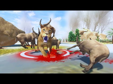 PREHISTORIC MAMALS SMILODON VS WATER BUFFALO - NEW MAPS   Animals Revolt Battle Simulator