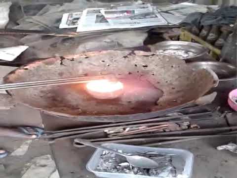 melting silver in 3mins producing silver nuggets