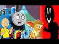 Caillou Rainbow Dash And Thomas Summon A Scary Ghost