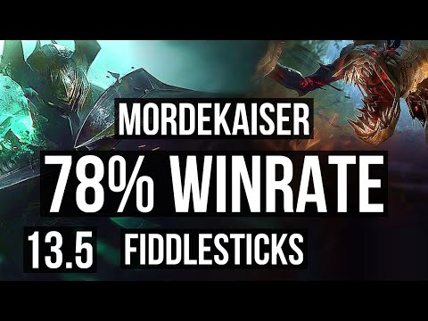 MORDEKAISER vs FIDDLESTICKS (JNG) | 78% winrate, 11/2/8, Godlike | TR Grandmaster | 13.5