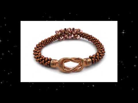 COPPER KUMIHIMO Bracelet with Pip Beaded Focal Bracelet Beaded Bracelets Kumihimo Bracelets