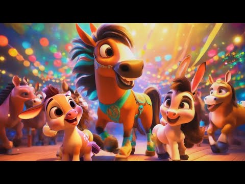 Cavalinho Tião🐴 + 20 minutos de Músicas Infantis  |  para bebês viajar pelo safari | Desenho animais