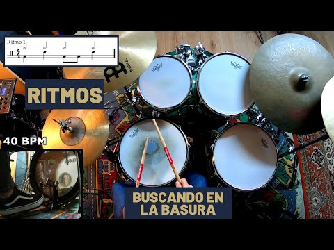 RITMOS de BUSCANDO EN LA BASURA en BATERÍA – La Fuga (10 Ritmos Fáciles)